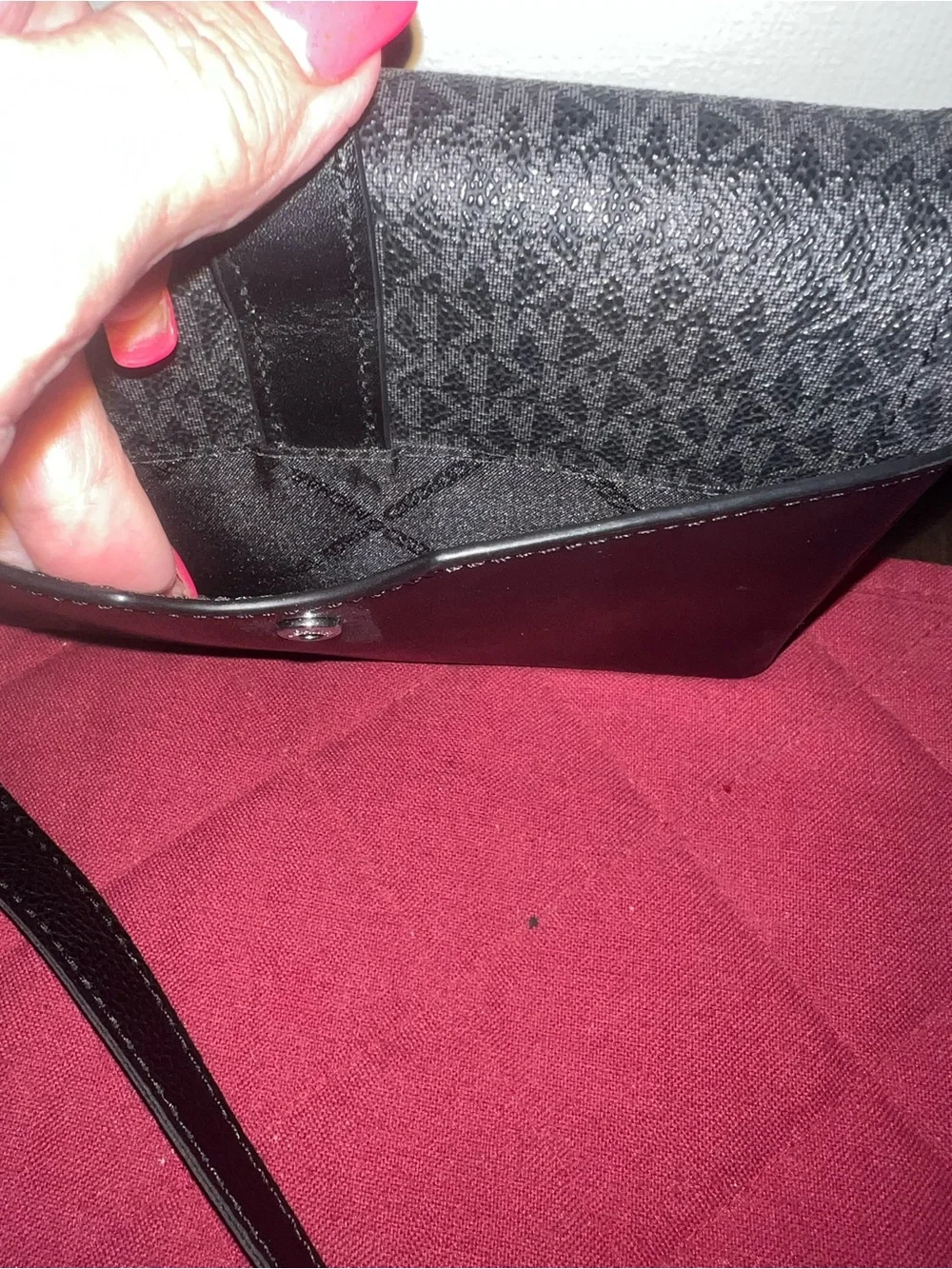 Michael Kors Black & Light Gray Signature Crossbody Bag